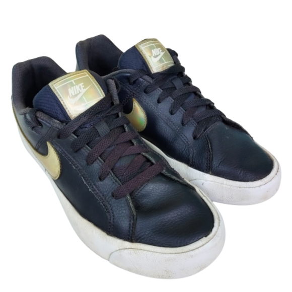 Nike Court Royale leather shoes, Men's size 8.5, black and white - Picture 1 of 8